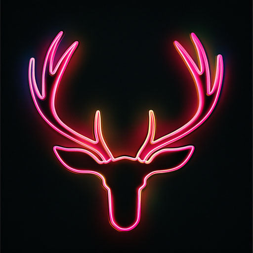 Deer antlers clip art outlined with neon glow for trendy design