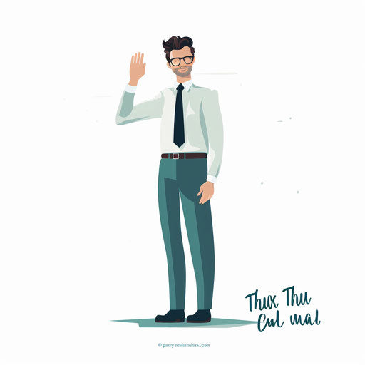 Minimalist style thank you clipart on white background