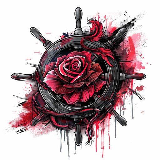 Wheels of Destiny: dynamic tattoo, journey symbol