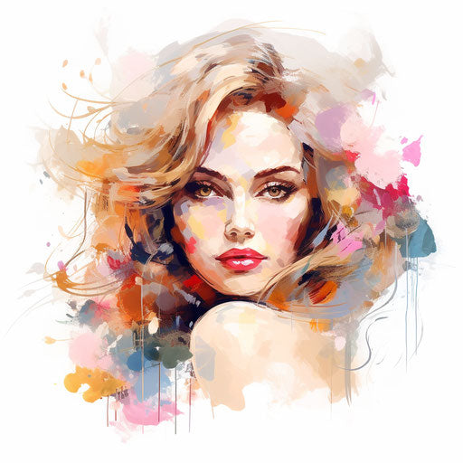 Beauty clipart in the style of Impressionistic Art, on a white background