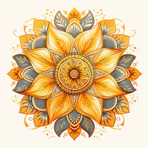 Indian motifs of light orange and light gold