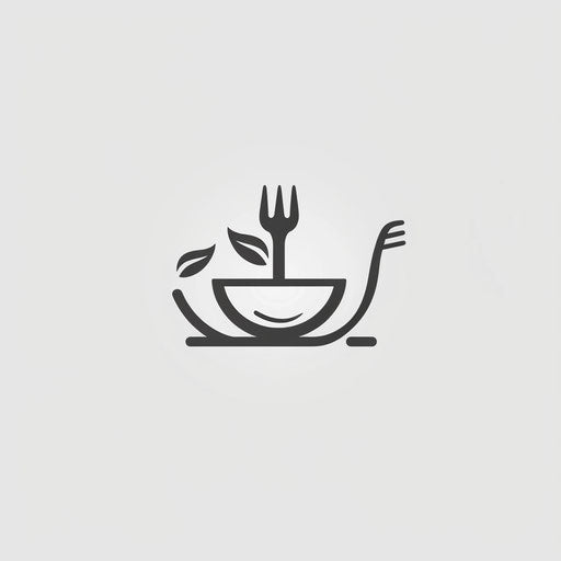 Minimalist restaurant logo with grey background and simple shapes