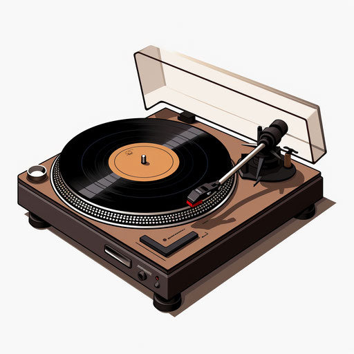 Record player artwork in the style of Chiaroscuro Art