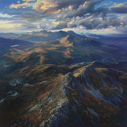 White Mountain: aerial view of rugged terrain details