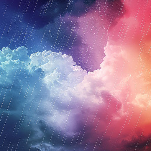 Weather clipart with flat random color background