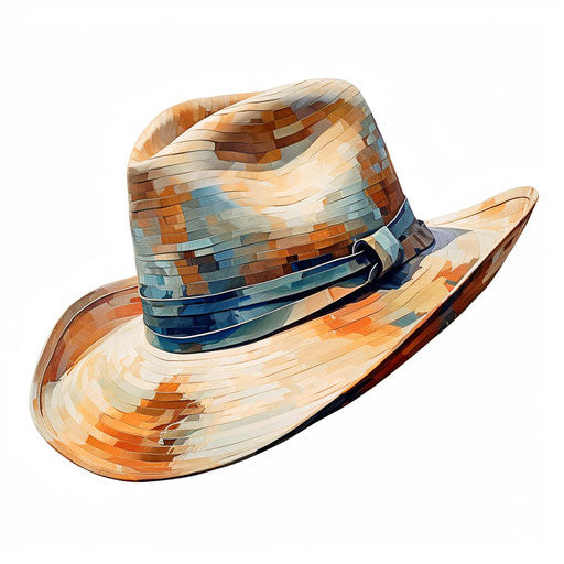 Hat in Oil painting style on white background