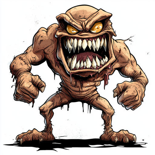 Humorous caricature of a poison clipart with human characteristics