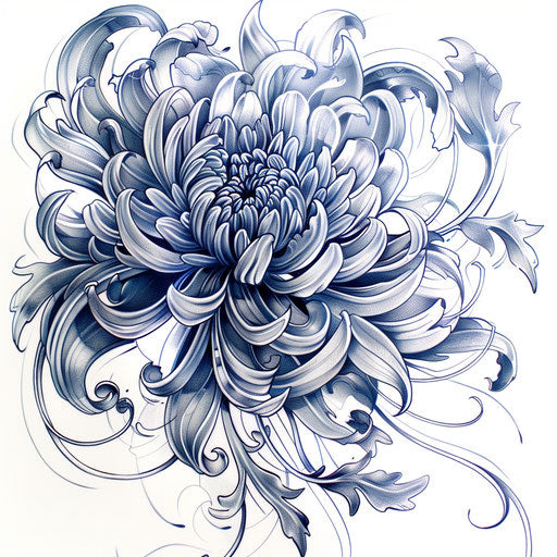 Futuristic tattoo design of November birth flower