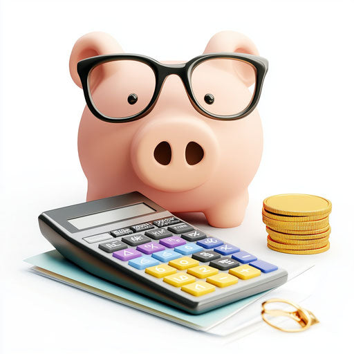 3D budget in photorealistic style with flat white background, isolated clipart