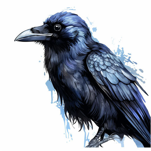 Raven illustration in the style of Chiaroscuro Art
