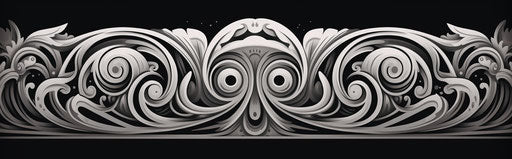Black and white ornamental drawing in art deco style
