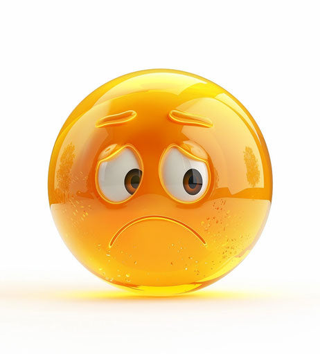 Emoticon icon on white background, emotional sensitivity style