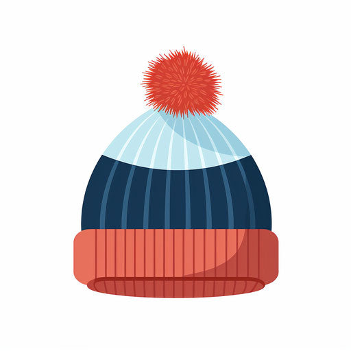 Winter hat Minimalist style on white background