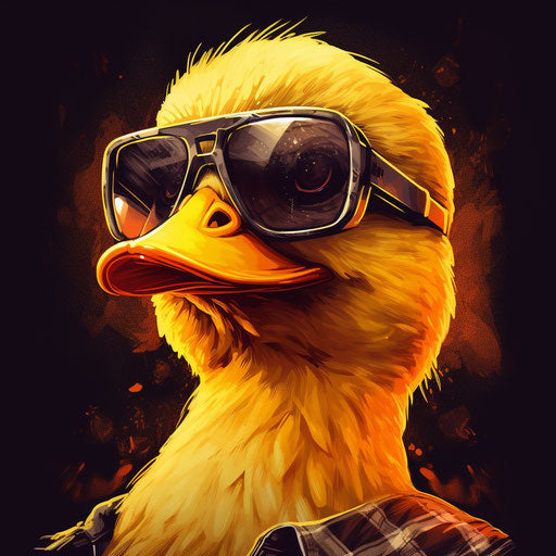A duck in glasses with a cigarette