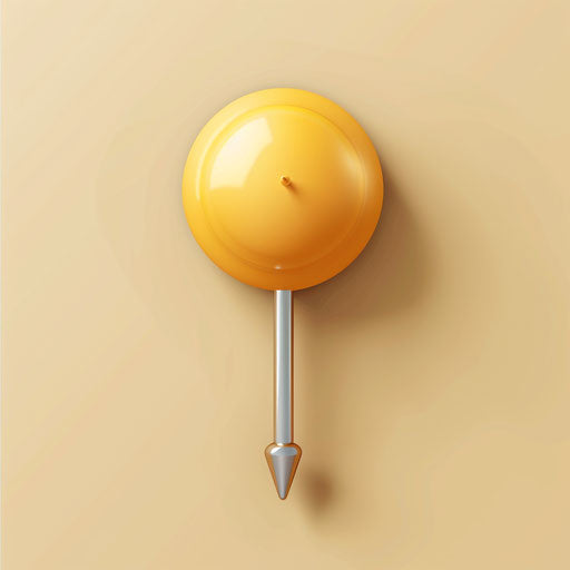 Illustration pin in a photo realistic style with a flat random background, minimalist design and subtle shading