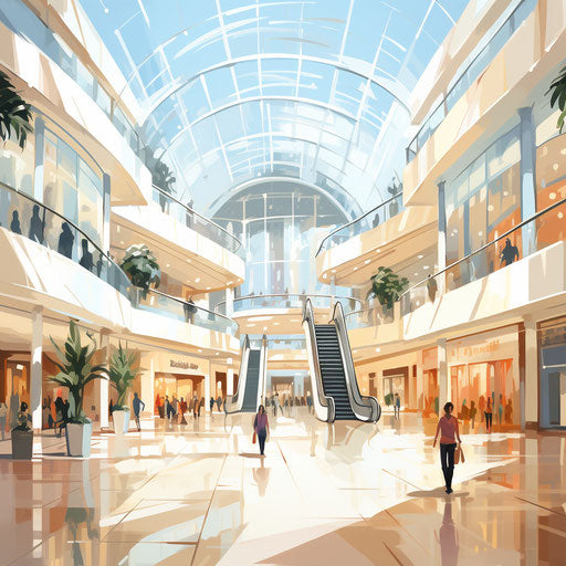 Mall clipart in the style of Oil painting