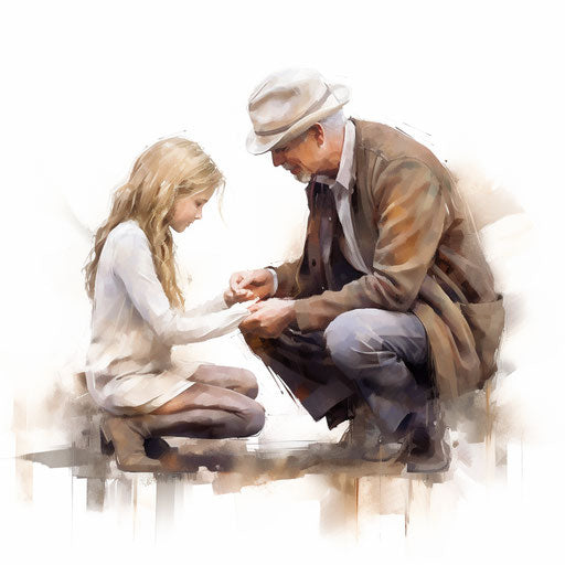 Kindness clipart in the style of Oil painting