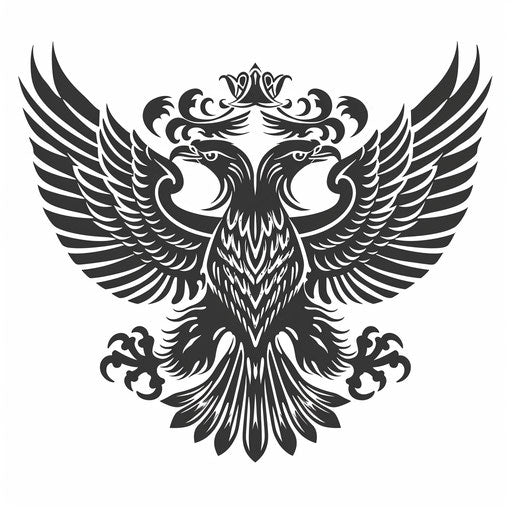 Simplistic clipart style flat tattoo sketch of a Russian eagle