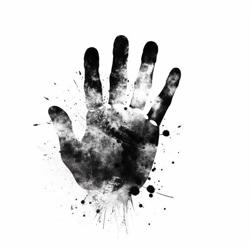 Minimalist style handprint clipart on white background