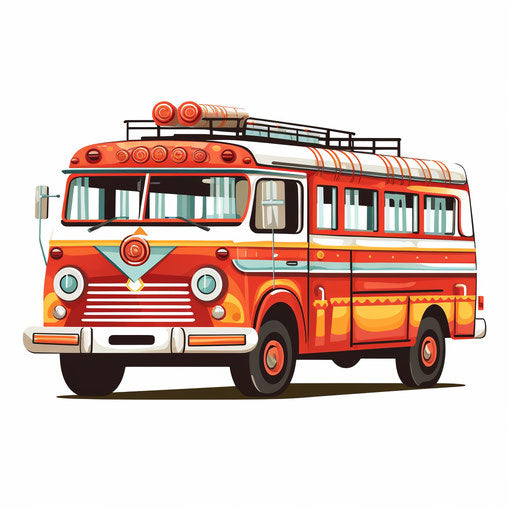 Minimalist jeepney on white background