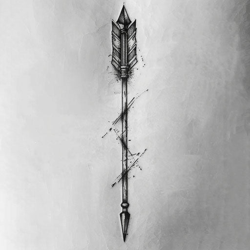 Tribal arrow tattoo design with strong black lines