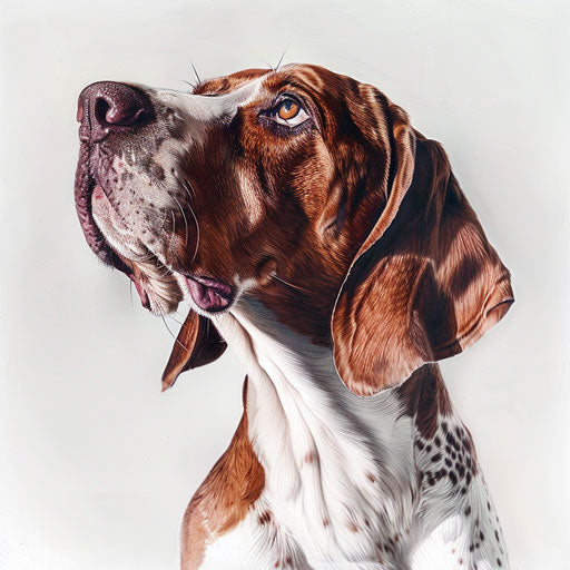 Realistic hunting dog portrait for tattoo design