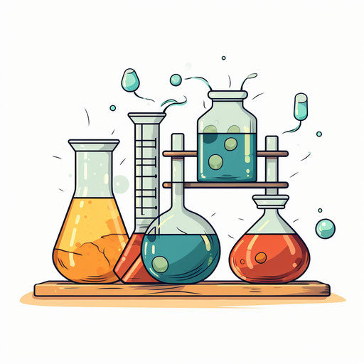 Minimalist chemistry illustration on white background