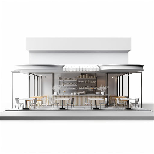 Realistic restaurant clipart on flat white background