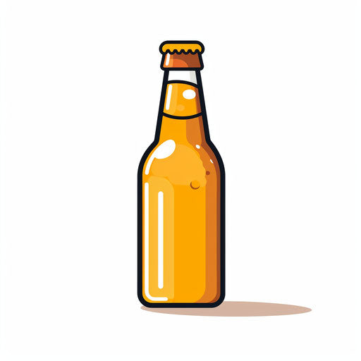 Minimalist style beer clipart, on white background