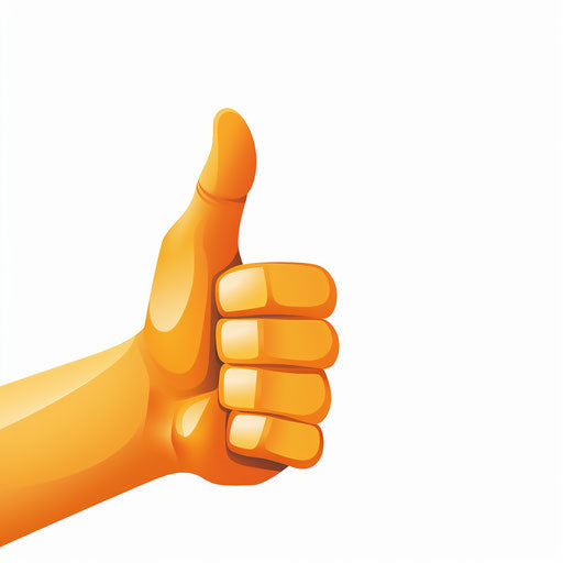 Thumbs up illustration in Minimalist style, on white background