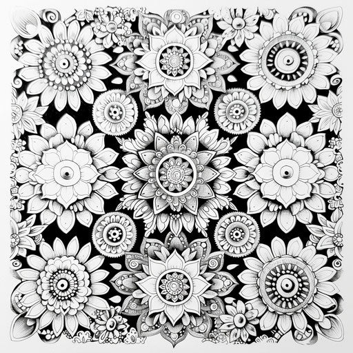 Intricate mandala-style emojis with detailed patterns