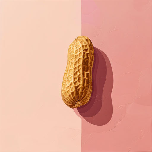 Dusky rose background highlights realistic peanut clipart