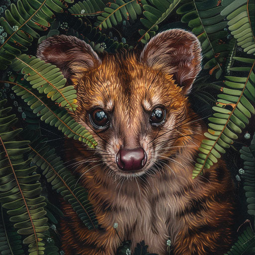 Detailed portrait of a tiger quoll with textured fur