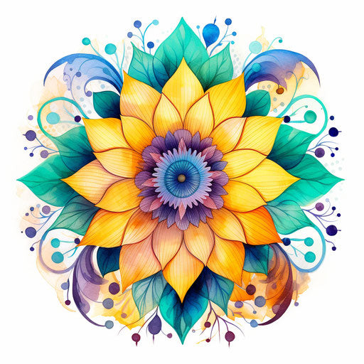 Abstract watercolor sunflower illustration