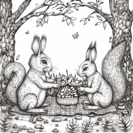 Enchanted picnic in the woods