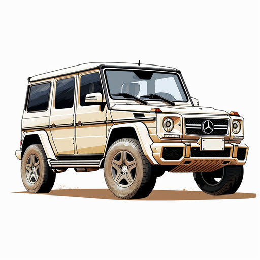 Classic white background G wagon
