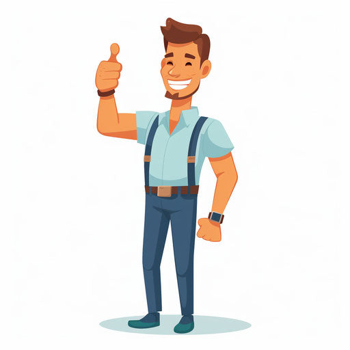 Minimalist depiction of successful accomplishment, on white backdrop