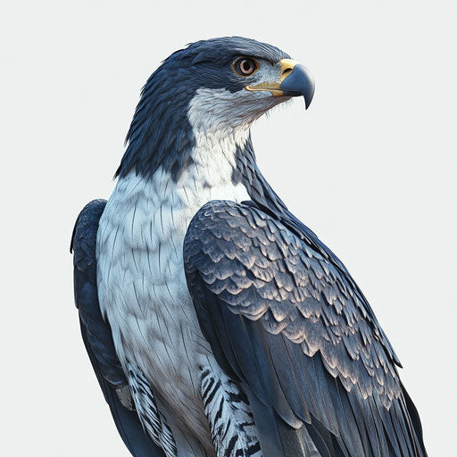 3D eagle in photorealistic style on flat white background, isolated clipart