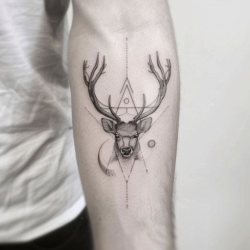 Brilliant Deer Tattoo Flash