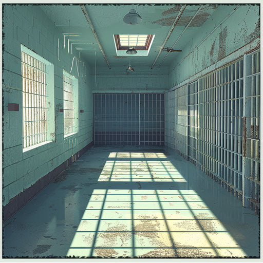 Realistic prison clipart with flat random background