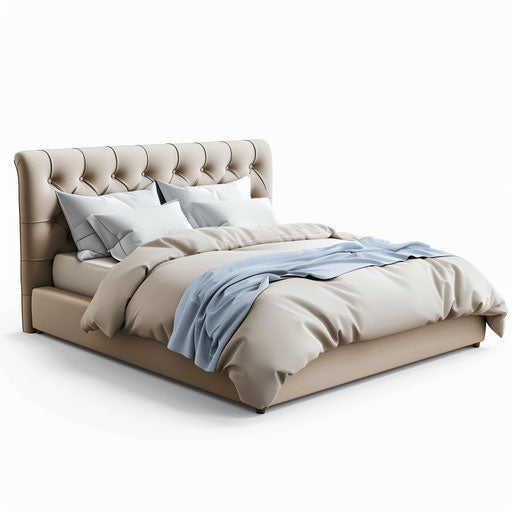 Vector image of a well-made bed on white background