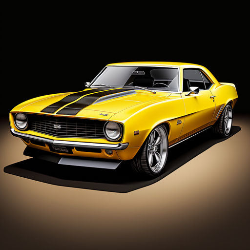 Bright yellow Chevrolet Camaro classic car