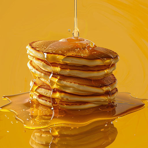 Pancakes illustration with random flat background and realistic texture