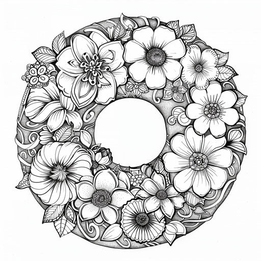 Elaborate floral patterns and decorations donut