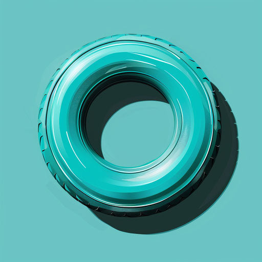 Realistic rubber object on turquoise background, bold outlines and matte finish