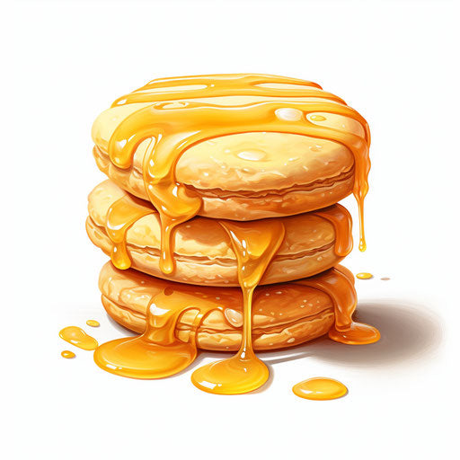 Biscuit clipart in the style of Oil painting, on a white background
