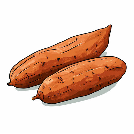 Yam clipart in Minimalist style, on a white background