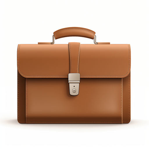 Minimalist briefcase on white background