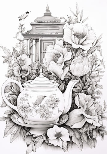 Coloring book with flowers for Christmas