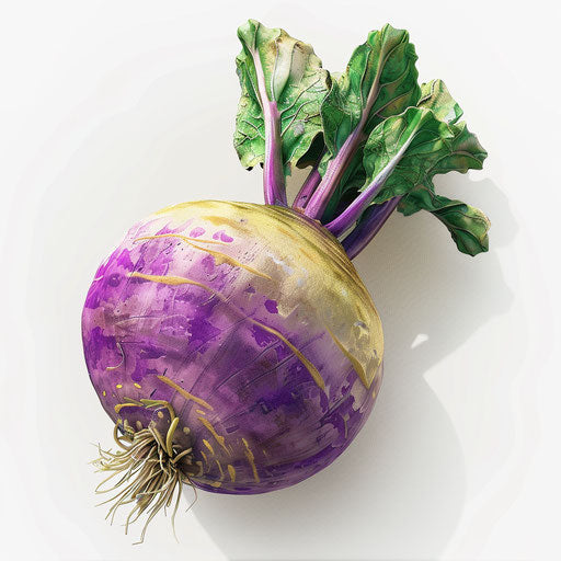 Turnip clipart in photorealistic style with flat white background